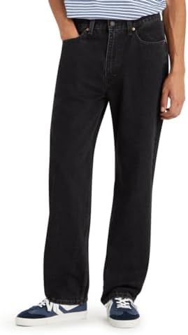 Levi'sリーバイス565 Black Denim Pants W33 L30 Levi's mens 565 Loose Straight Jeans Jeans, (New) Forget Me Nots